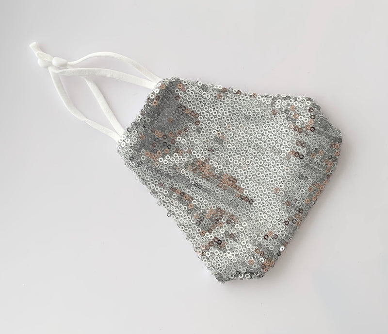Luxury Silver Sequin Face Mask