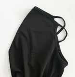 Black Neck Gaiter with Ear Loops | UNISEX | Face Neck Covering