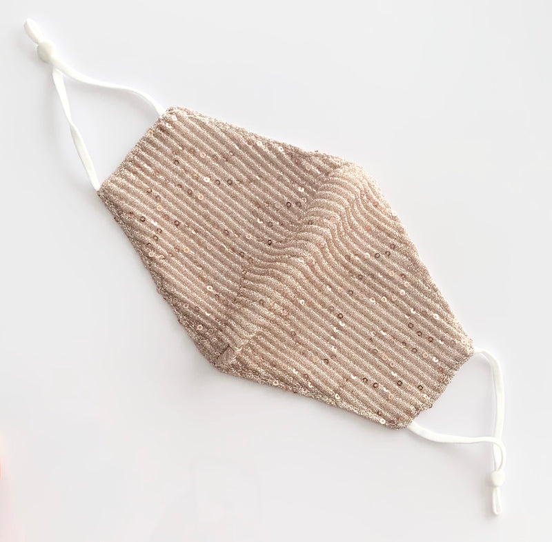 Luxury Rose Gold Sequin Face Mask
