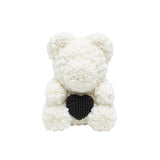 Luxury Heart of Pearls Rose Bear - Creamy White