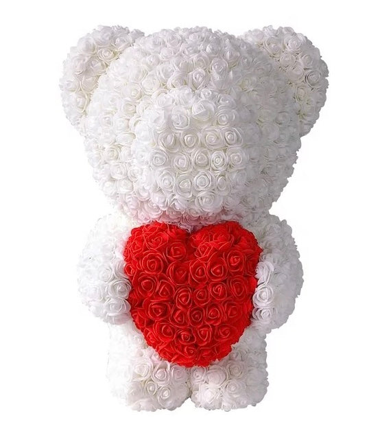 Original Luxe 60cm Rose Bear - White