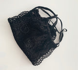 Black Lace Face Mask + BONUS black cotton mask