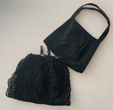 Black Lace Face Mask + BONUS black cotton mask