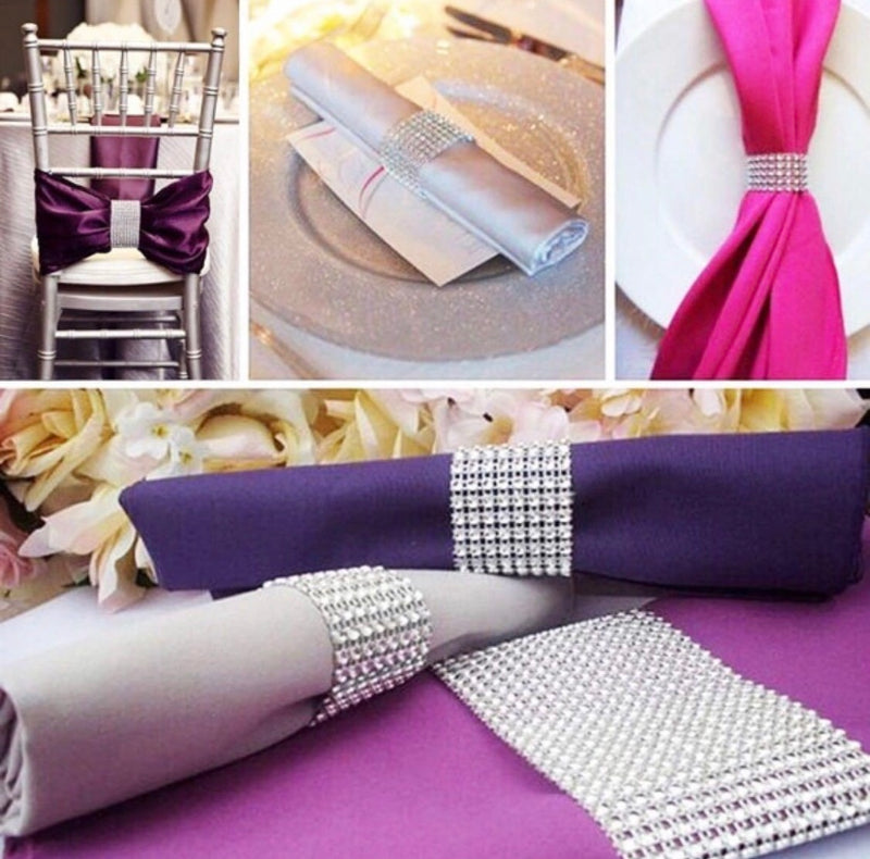 Rhinestone Napkin Rings - set of 10
