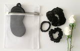 Luxury Gift Set - Pure Mulberry Silk Eye Mask Scrunchies + Bonus Mesh Laundry Bag w/zipper