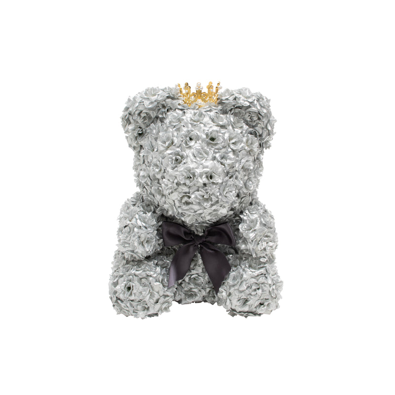Ultimate Luxury Rose Bear - Platinum Silver