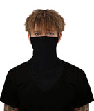 Black Neck Gaiter with Ear Loops | UNISEX | Face Neck Covering