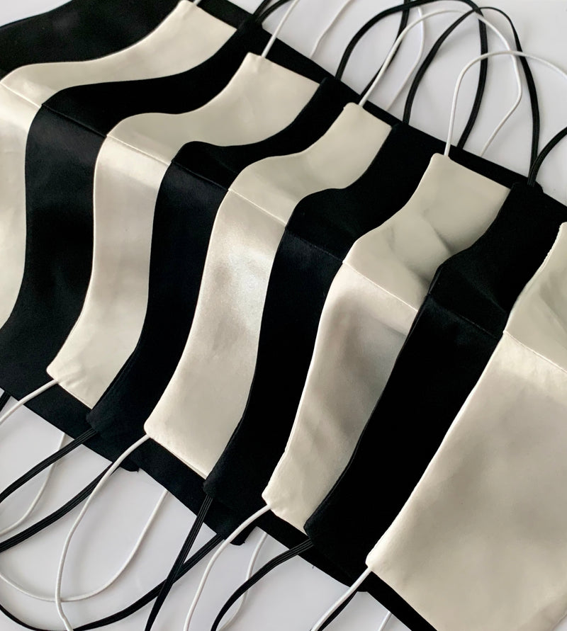 Satin Bridal Party Wedding Face Masks (5 sets)