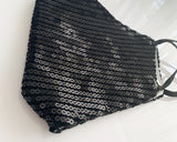 Luxury Black Sequin Face Mask