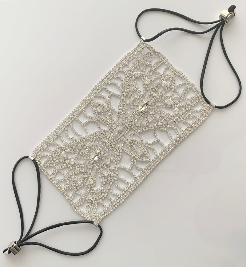 Luxury Crystal Rhinestone Face Mask Cover (OPTIONAL cotton mask)