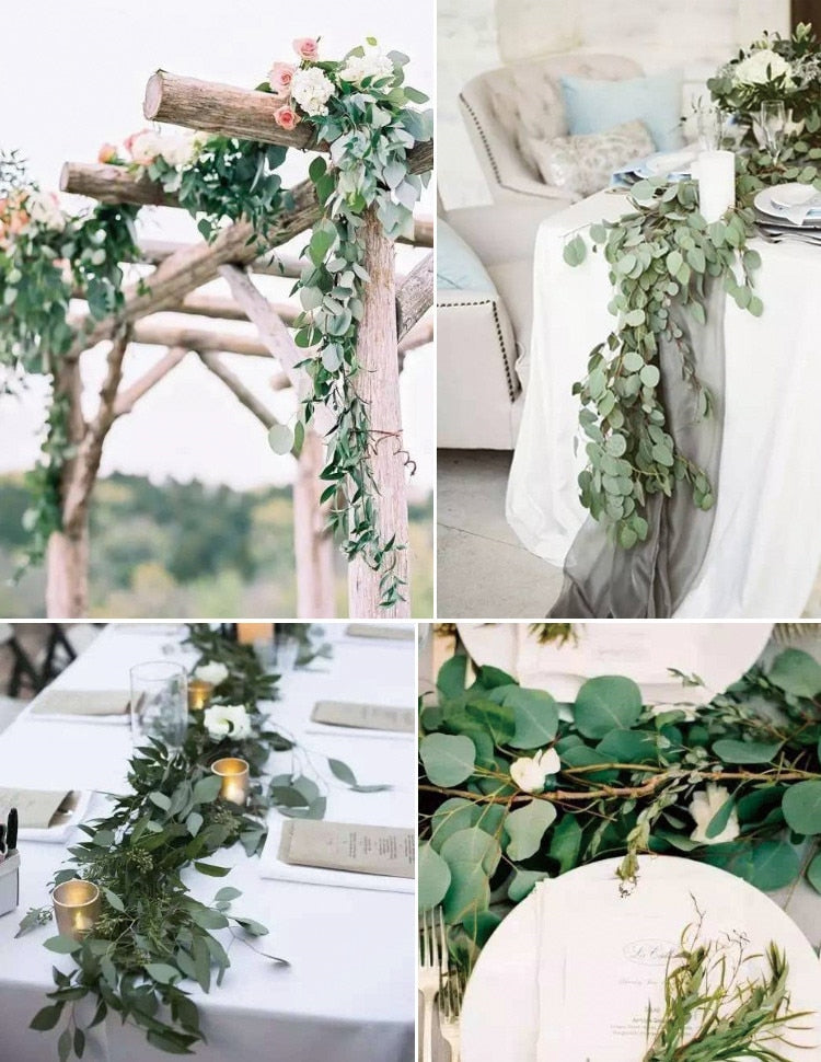 Artificial Rattan Vine Silk Eucalyptus Money Leaf - 1 piece