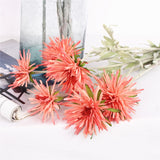 Artificial 3-head Dragon Claw Chrysanthemum Silk Flower - 1 piece