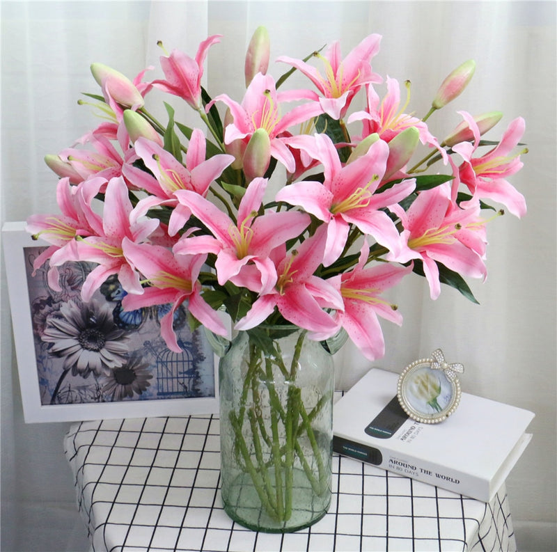 Artificial 6-head Lily Flower - 1 piece