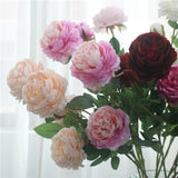 Artificial 3-branch Peony Rose flower - 1 piece