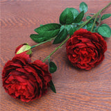 Artificial 3-branch Peony Rose flower - 1 piece