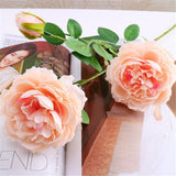 Artificial 3-branch Peony Rose flower - 1 piece