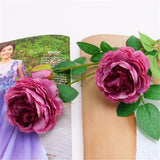 Artificial 3-branch Peony Rose flower - 1 piece