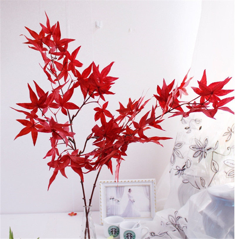 Artificial Autumn Silk 5-branch Green Plant - 1 piece