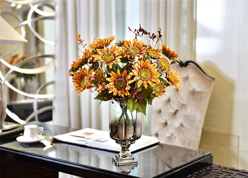 Artificial 13-branch Sunflower Bouquet - 1 bouquet