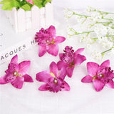 Artificial Cymbidium Orchid Flower Heads - 6 pieces