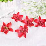 Artificial Cymbidium Orchid Flower Heads - 6 pieces