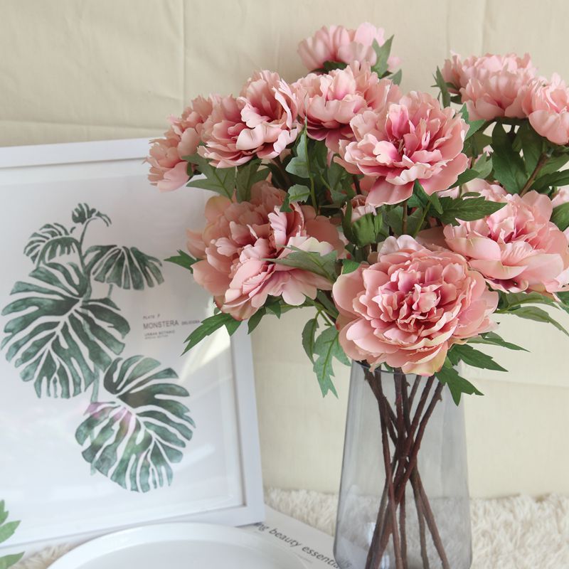 Artificial Silk Single-branch Peony Flower - 1 piece