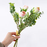 Artificial Small Rose Lotus Baby's Breath Bouquet