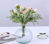 Artificial Small Rose Lotus Baby's Breath Bouquet