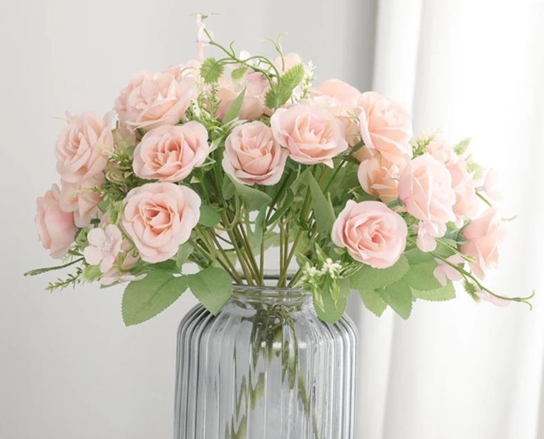 Artificial 10-head Silk Rose Flower Bouquet