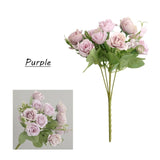 Artificial 10-head Silk Rose Flower Bouquet