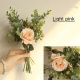 Artificial Silk Flower Peony Eucalyptus + Berry Bouquet