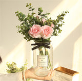 Artificial Silk Flower Peony Eucalyptus + Berry Bouquet