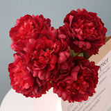 Artificial Silk 5-head Peony Bouquet