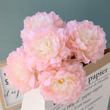 Artificial Silk 5-head Peony Bouquet