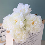 Artificial Silk 5-head Peony Bouquet