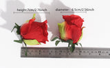 Artificial Silk Rose Flower Heads - 5 pieces
