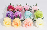 Artificial Silk Rose Flower Heads - 5 pieces