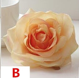 Artificial Silk Rose Flower Heads - 100 pieces