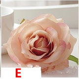 Artificial Silk Rose Flower Heads - 100 pieces