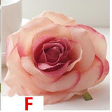 Artificial Silk Rose Flower Heads - 100 pieces
