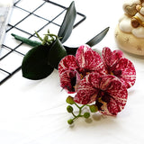Artificial 4-head Phalaenopsis Orchid with Leaves - 1 piece