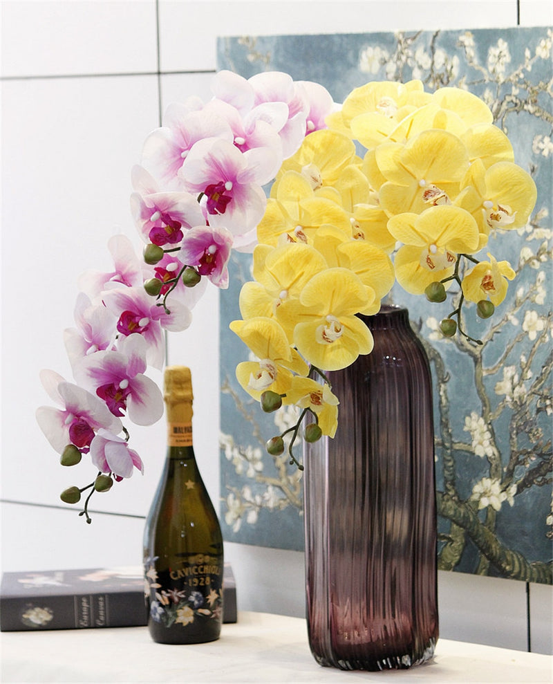 Artificial 9-head Phalaenopsis Real Touch Orchid - 1 piece