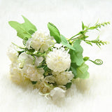 Artificial Mini 5-branch Silk Pompom Flower Bouquet
