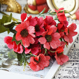 Artificial European Small Cherry Blossom Chrysanthemum Silk Flower Bouquet