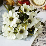 Artificial European Small Cherry Blossom Chrysanthemum Silk Flower Bouquet