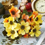 Artificial European Small Cherry Blossom Chrysanthemum Silk Flower Bouquet