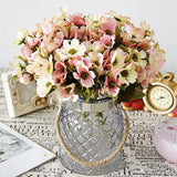 Artificial European Small Cherry Blossom Chrysanthemum Silk Flower Bouquet
