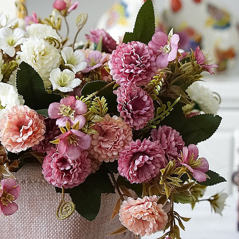 Artificial European Small Clove Carnation Flower Bouquet