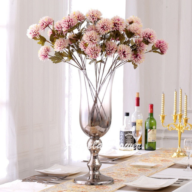 Artificial Nordic 3-head Chrysanthemum Pompom Flower - 1 piece