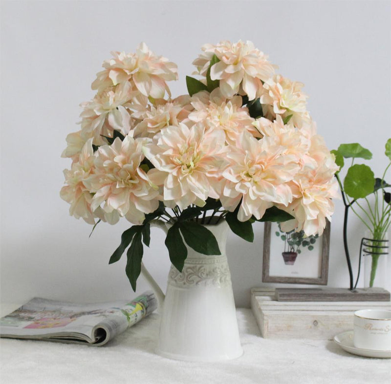 Artificial 10-head Dahlia Flower Bouquet